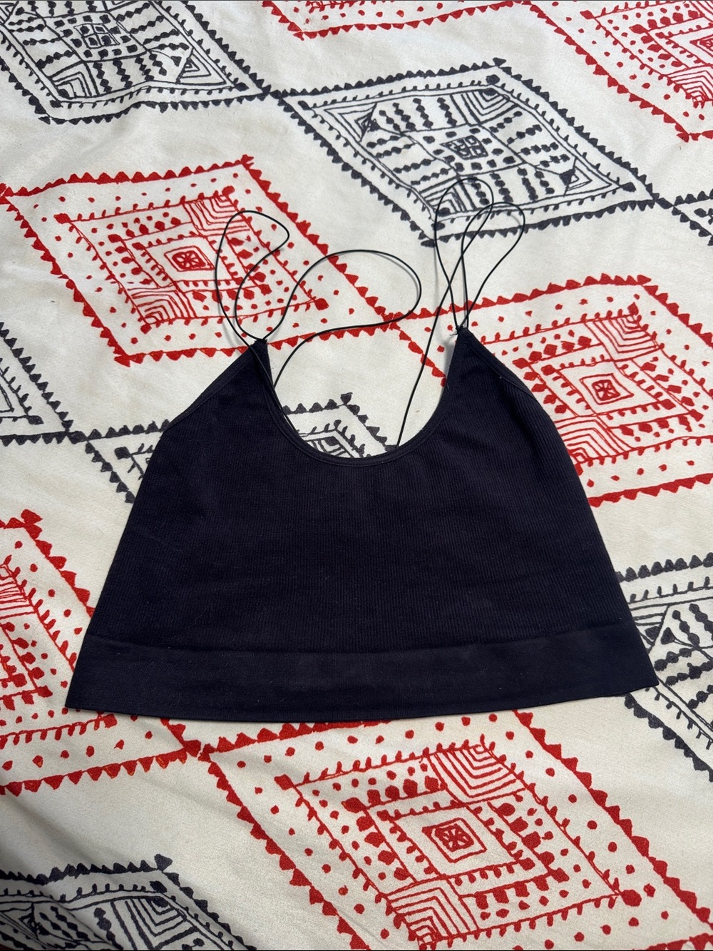 By Together Black Spaghetti-Strap Bralette